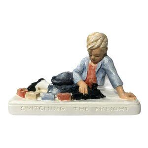 Sebastian Miniatures Switching Freight Boy Play Train Toy Railroad Engineer Love